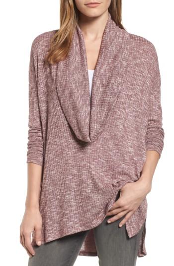 Women's Michael Stars Deep Cowl Neck Knit Top, Size - Burgundy
