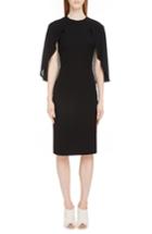 Women's Givenchy Chiffon Cape Silk Georgette Dress Us / 42 Fr - Black