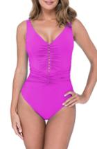 Women's Profile By Gottex Cocktail Party One-piece Swimsuit - Purple