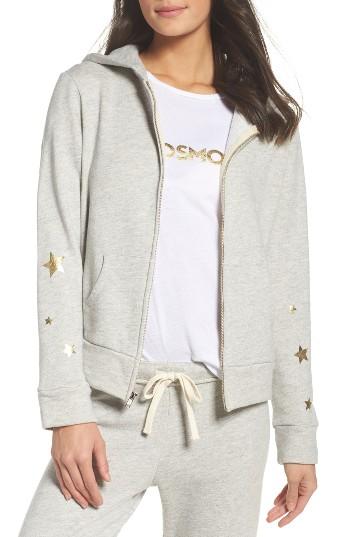 Women's Monrow Star Print Zip-up Hoodie - Grey
