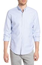 Men's J.crew Slim Fit Stretch Stripe Pima Cotton Oxford Shirt - Blue