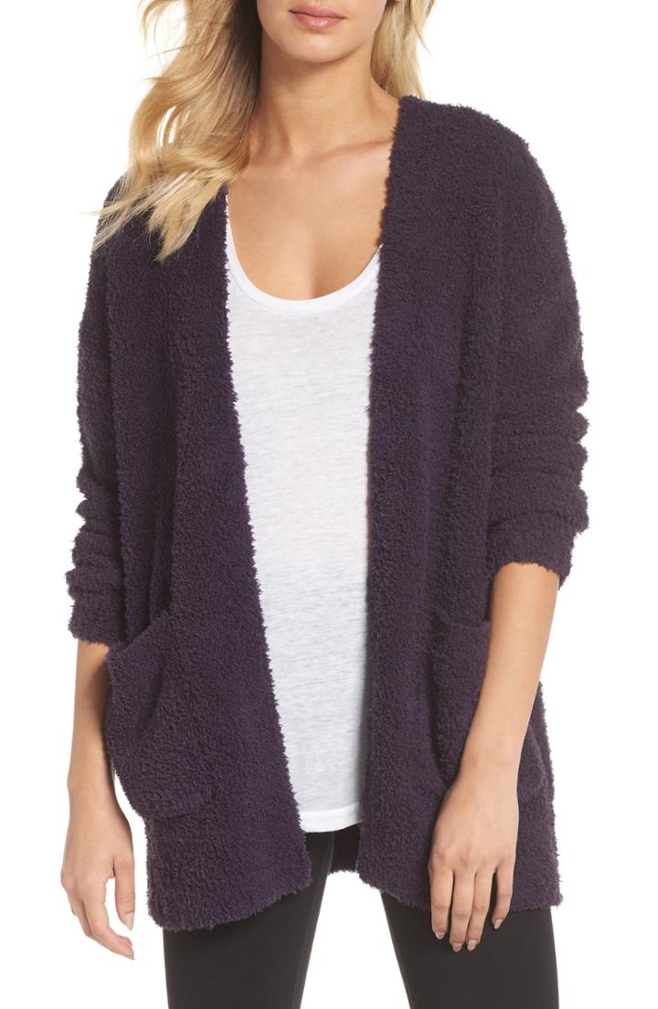 Women's Barefoot Dreams Cozychic Cardigan /x-large - Purple