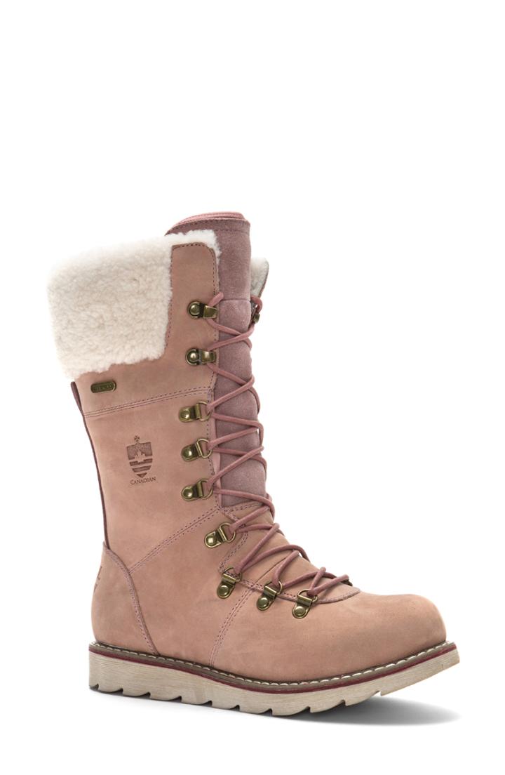 Women's Royal Canadian Louise Waterproof Snow Boot With Genuine Shearling Cuff .5 M - Pink