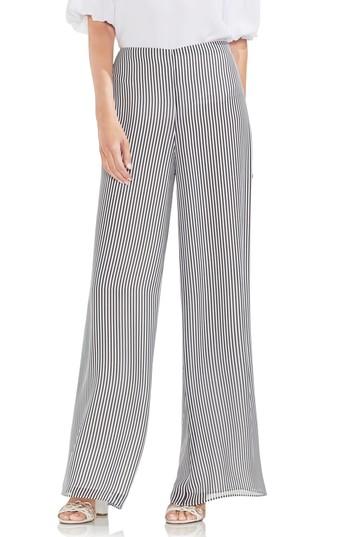 Women's Vince Camuto Island Pinstripe Wide Leg Pants - Black