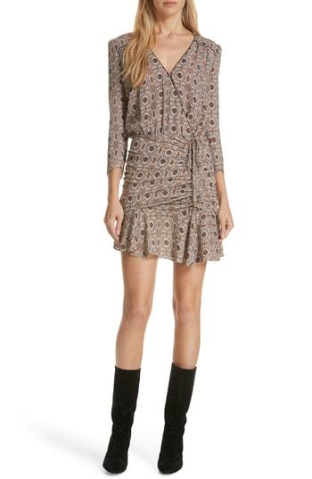 Women's Veronica Beard Alamo Print Silk Dress - Brown