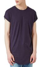 Men's Topman Cap Sleeve Longline T-shirt - Purple