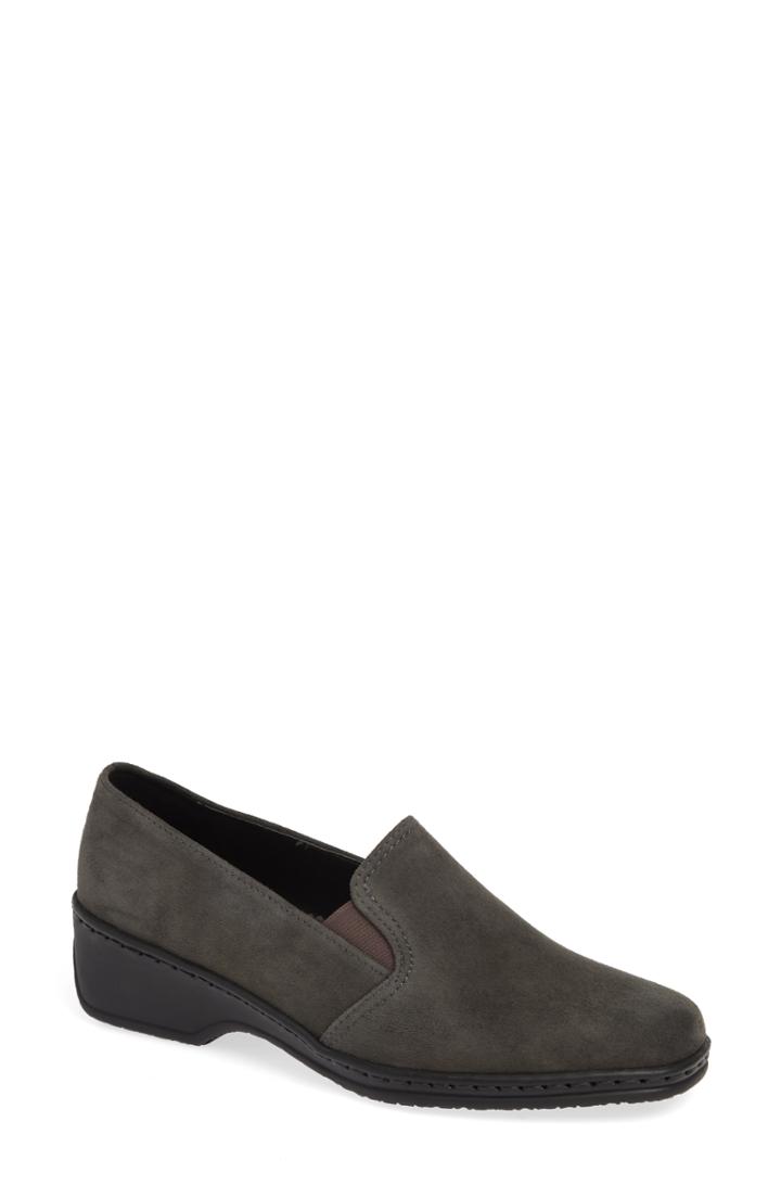 Women's Ara Rabina Wedge Loafer .5 M - Grey