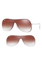 Women's Ray-ban Highstreet 138mm Shield Sunglasses - Red Gradient Mirror