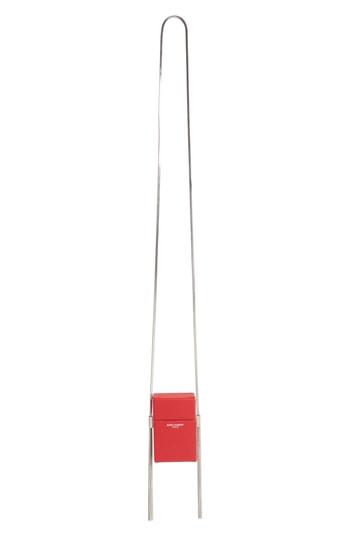 Saint Laurent Smoking Leather Minaudiere - Red