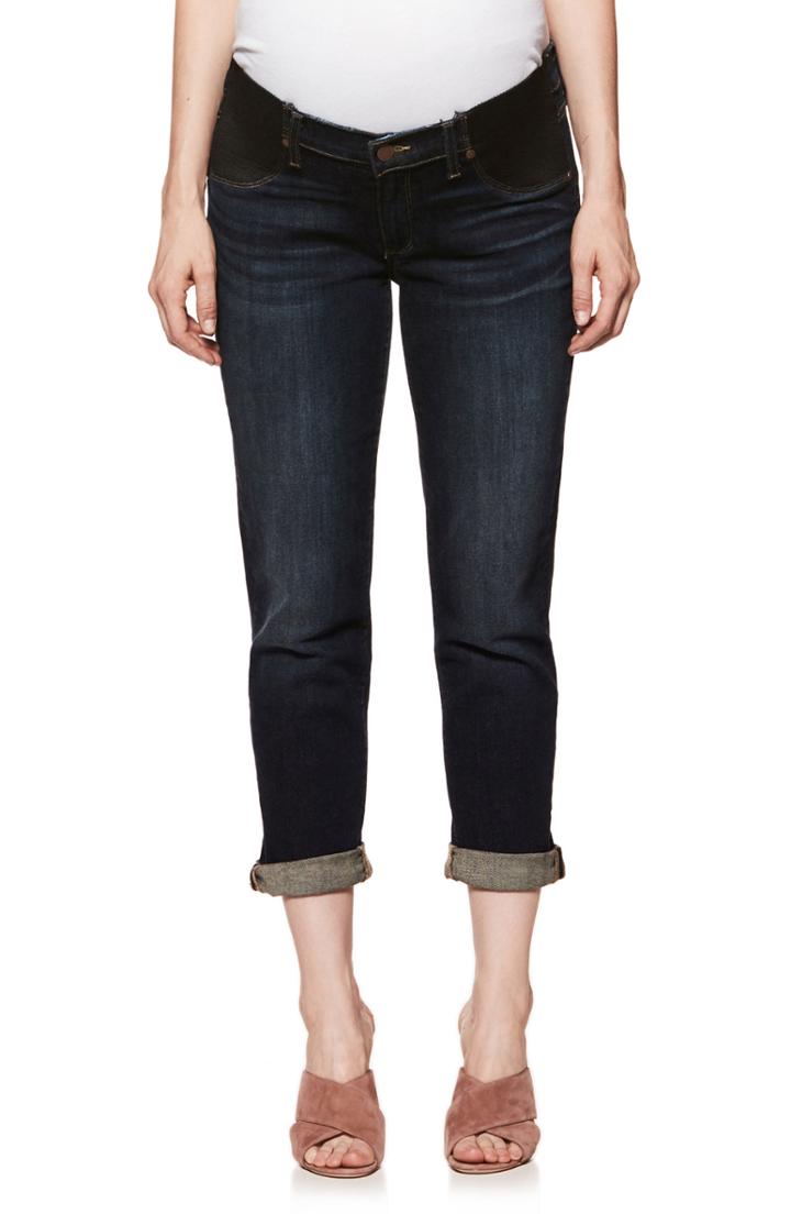 Women's Paige Brigitte Crop Boyfriend Maternity Jeans