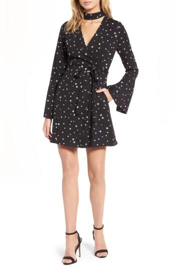 Women's J.o.a. Choker Collar Wrap Dress