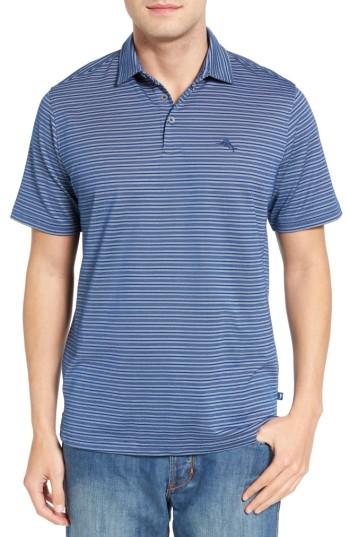 Men's Tommy Bahama On Par Stripe Spectator Polo, Size - Blue