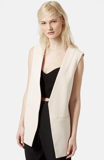 Women's Topshop 'molly' Longline Vest, Size 2 (0 Us) - Pink