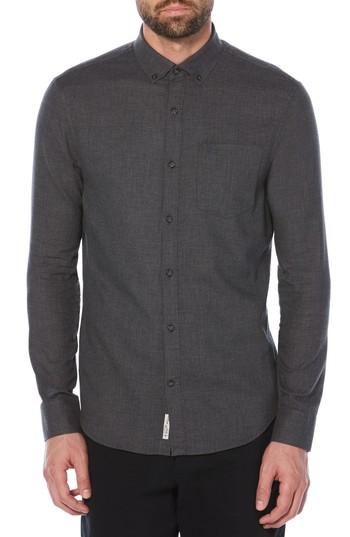 Men's Original Penguin Slim Fit Crosshatch Shirt - Grey