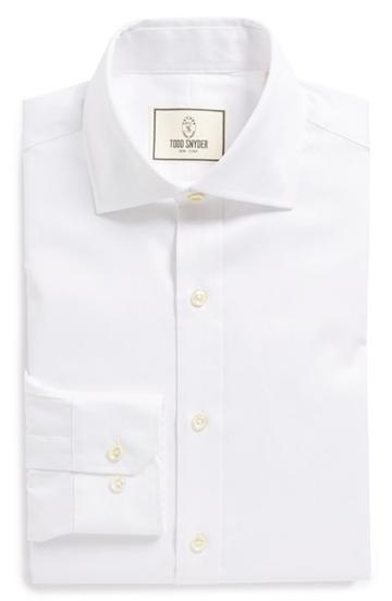 Men's Todd Snyder White Label Trim Fit Solid Dress Shirt, Size 17 -
