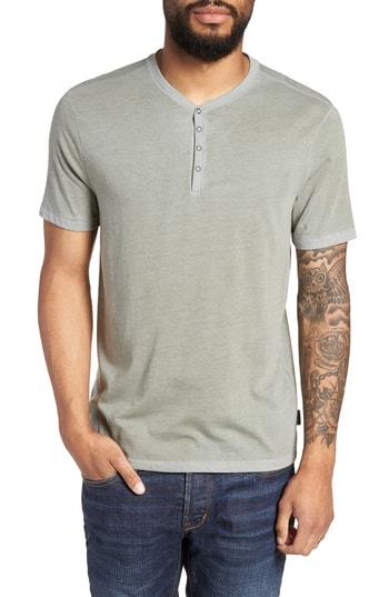Men's John Varvatos Star Usa Fit Henley, Size X-small - Green