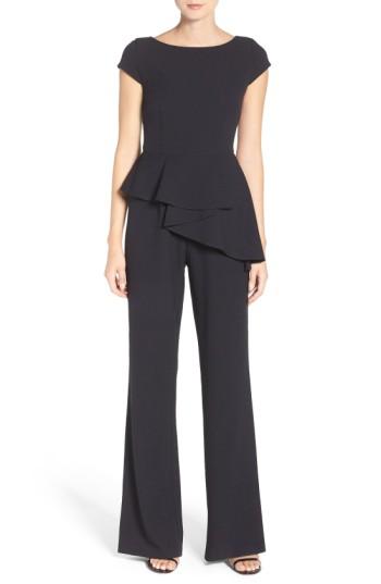 Petite Women's Eliza J Wide Leg Jumpsuit P - Black