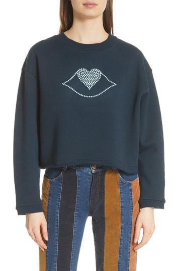 Women's See By Chloe Lip Sweatshirt - Burgundy