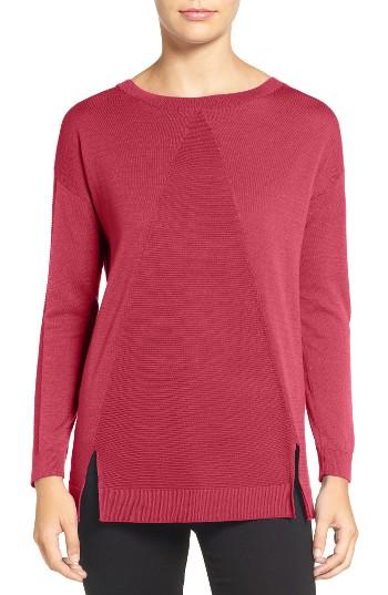 Women's Trouve Corrugated Stitch Pullover - Burgundy