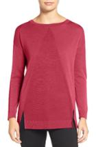 Women's Trouve Corrugated Stitch Pullover - Burgundy