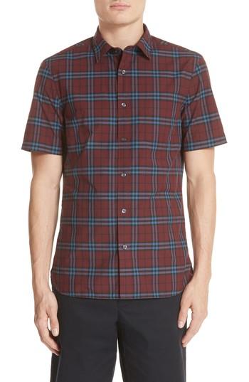 Men's Burberry Alexander Check Sport Shirt - Burgundy