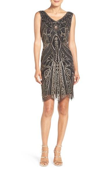 Women's Pisarro Nights Embellished Mesh Sheath Dress - Black