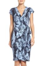 Women's Maggy London Palm Leaf Wrap Dress - Blue