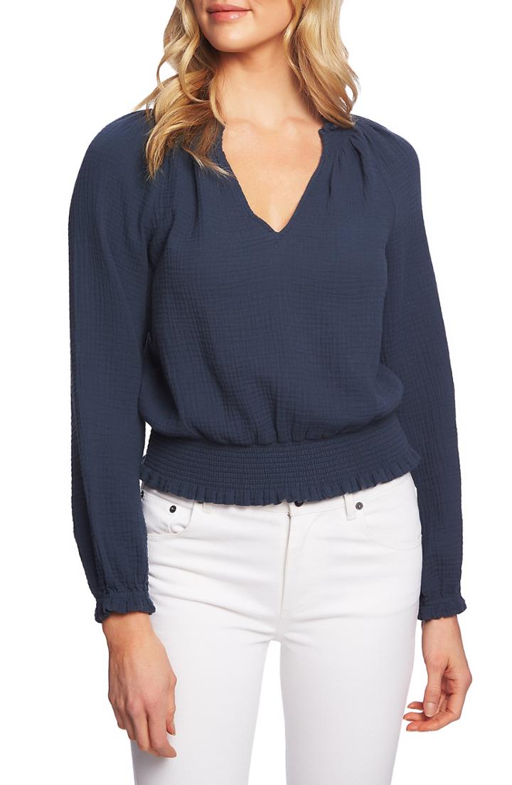 Women's 1.state Smocked Top - Blue