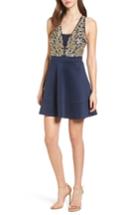 Women's Love, Nickie Lew Embellished Fit & Flare Dress - Blue