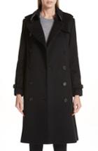 Women's Burberry Kensington Cashmere Trench Coat - Black