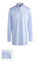 Men's John W. Nordstrom Made To Measure Extra Trim Fit Short Spread Collar Solid Dress Shirt - 30 - Blue