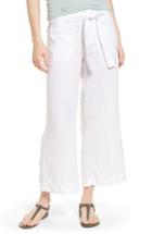 Women's Caslon Wide Leg Crop Linen Pants - White