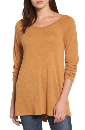 Women's Caslon High/low Tunic Sweatshirt, Size - Yellow
