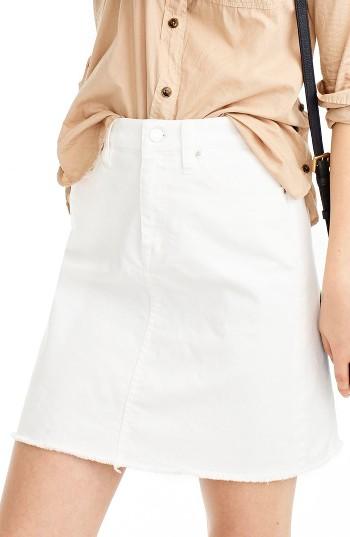 Women's J.crew Let-out Hem Denim Skirt