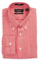 Men's Nordstrom Men's Shop Traditional Fit Non-iron Gingham Dress Shirt .5 - 33 - Red