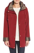 Women's Gallery Silk Look Hooded Raincoat - Red