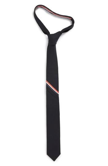Men's Thom Browne Stripe Wool Skinny Tie, Size - Blue