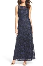 Women's Ellen Tracy Corded Mesh Gown - Blue