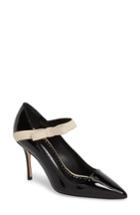 Women's Manolo Blahnik Immaculada Bow Pointy Toe Pump Us / 35eu - Black