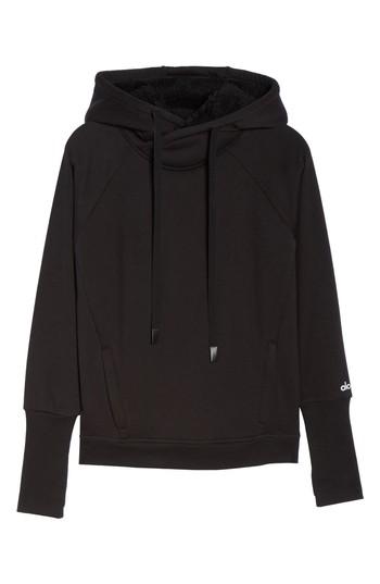 Women's Alo Frost Faux Shearling Lined Hoodie - Black