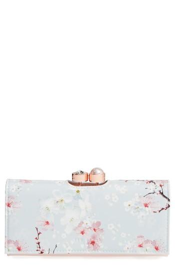 Women's Ted Baker London Blossom Print Leather Matinee Wallet -