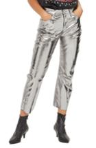 Women's Topshop Dree Metallic Crop Flare Jeans