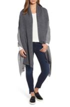 Women's Halogen Colorblock Cashmere Wrap, Size - Grey