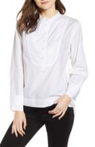 Women's J.crew Cotton Tuxedo Popover Top, Size - White