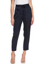 Women's Cece Belted High Waist Stretch Charmeuse Pants - Blue