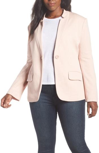 Petite Women's Gibson Notch Collar Cotton Blend Blazer P - Pink