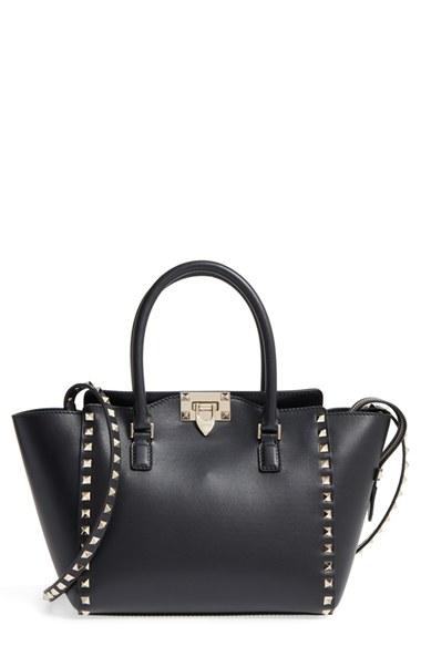 Valentino Rockstud Small Double Handle Leather Tote -