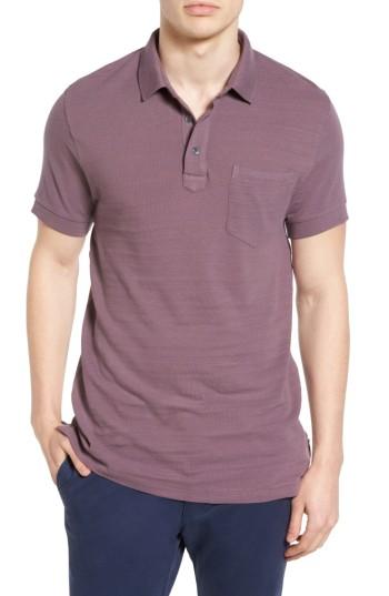 Men's French Connection Slub Knit Polo, Size - Purple