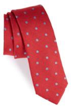 Men's The Tie Bar Dotted Hitch Silk & Wool Skinny Tie, Size - Grey