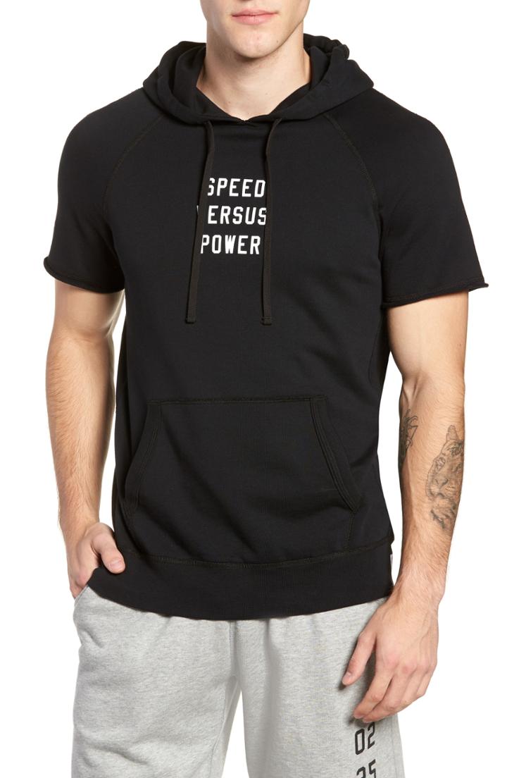 Men's Reigning Champ Speed Versus Power Trim Fit Cut Off Hoodie, Size - Black